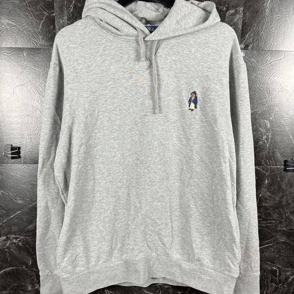 Polo Ralph Lauren Men's Grey Polo Bear Fleece Hoodie XL